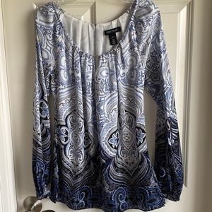 Blue paisley flowy blouse by WHBM
